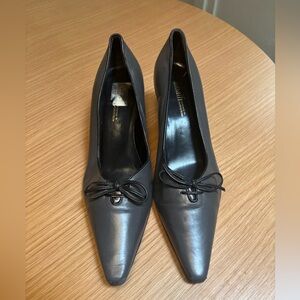 Amalfi Black Pointed Toe Bow Pumps